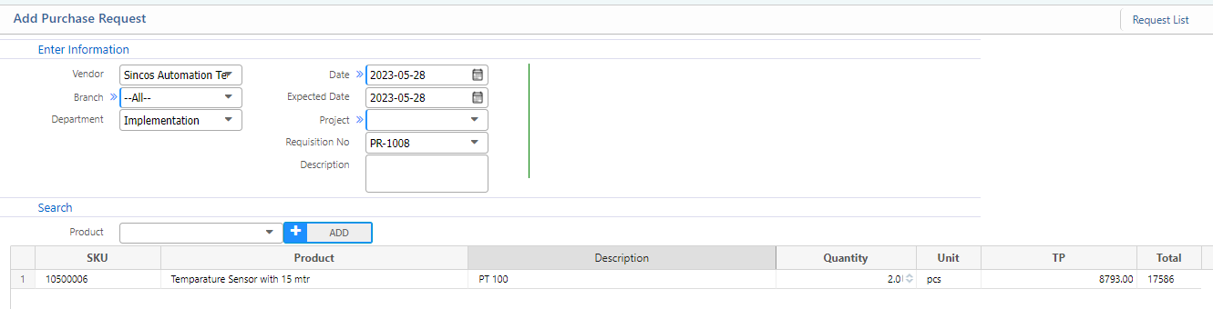 Product Requisition To Purchase Request QTY Validate against BOQ